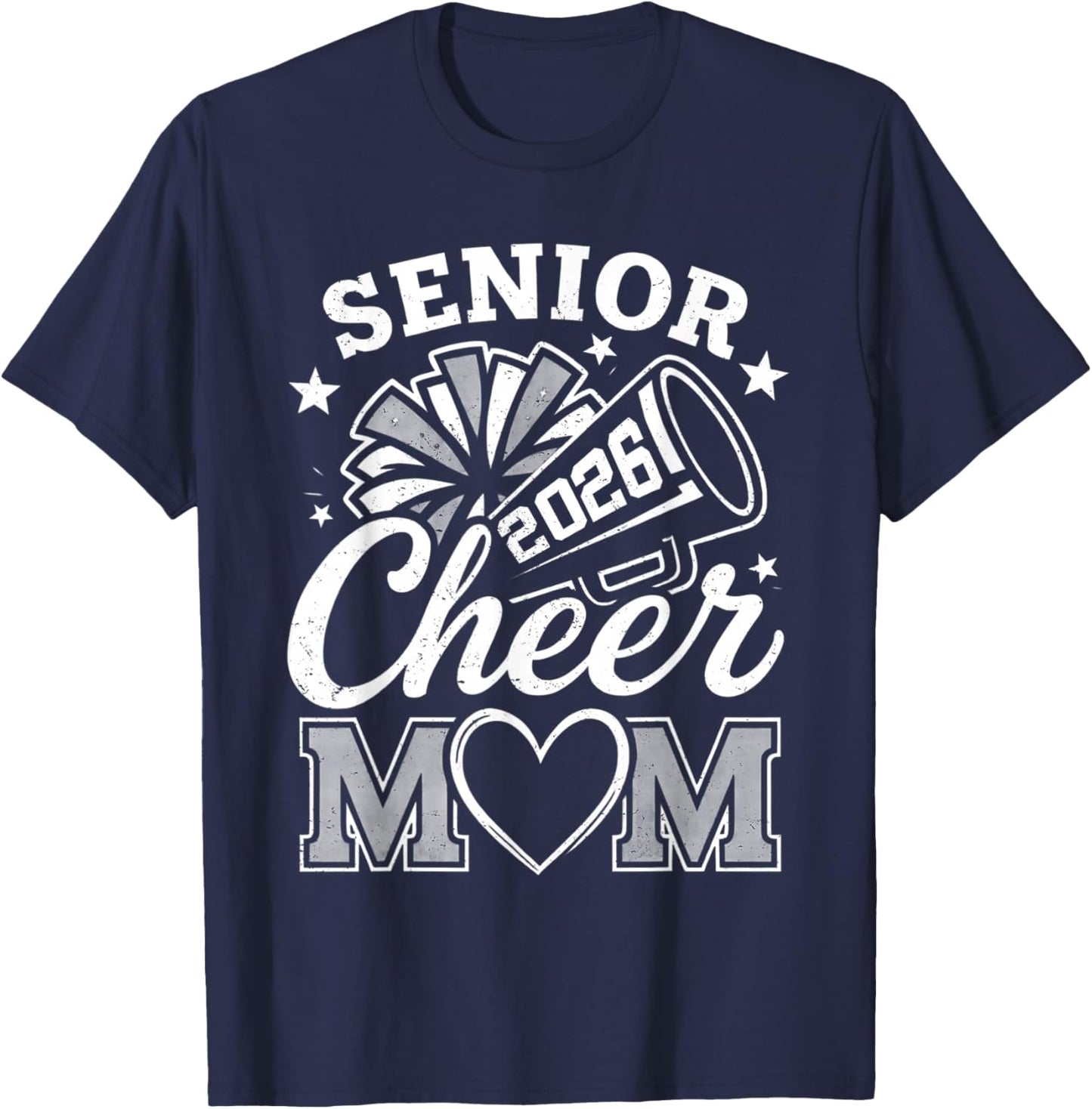 Proud Cheerleader Mom Class of 2026 Senior Cheer Mom 2026 T-Shirt - T-Shirt | Navy