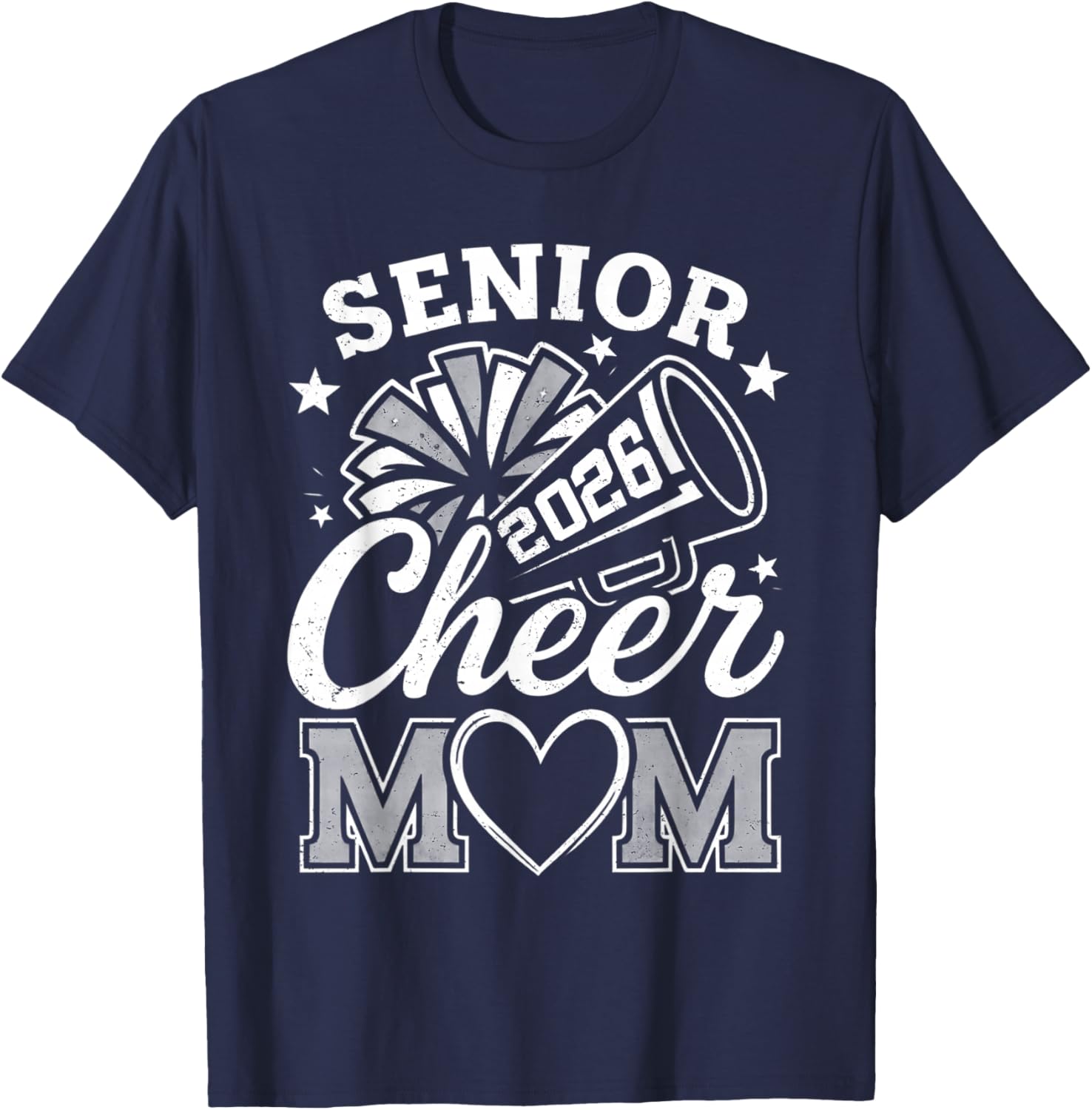 Proud Cheerleader Mom Class of 2026 Senior Cheer Mom 2026 T-Shirt - T-Shirt | Navy