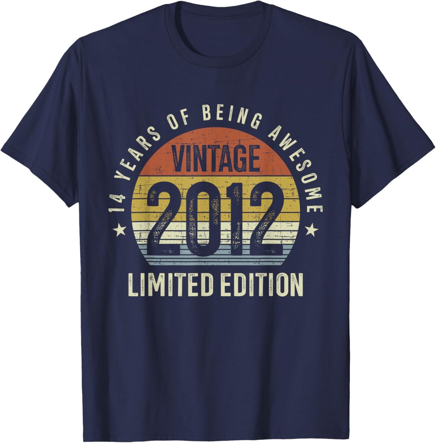 14th Birthday Vintage 2012 Limited Edition 14 Years Old T-Shirt - T-Shirt | Navy