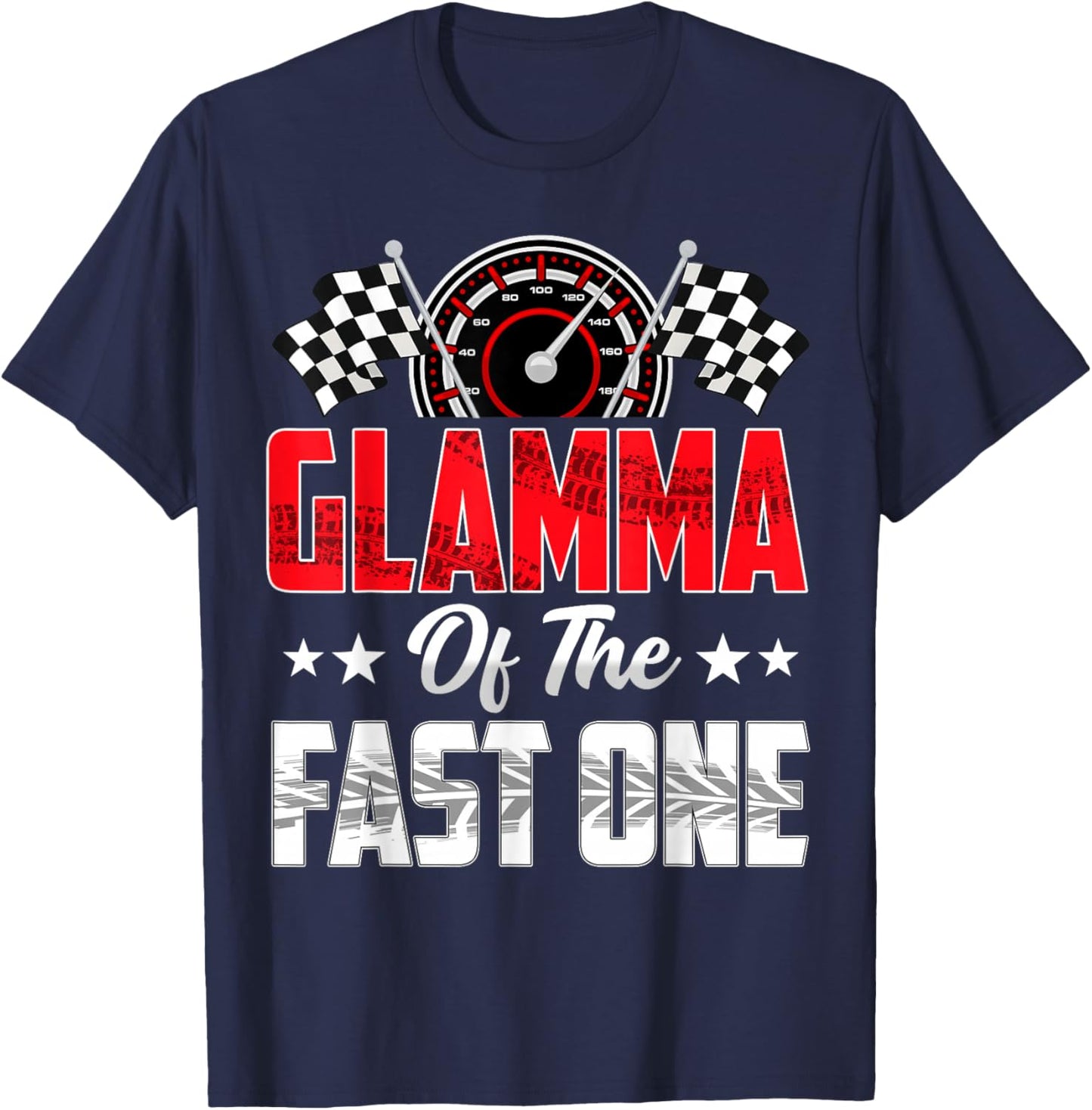 Glamma of The Fast One Birthday 1st Race Car Family T-Shirt - T-Shirt | Navy