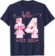 Hello Fourteen EST 2012 14th Birthday Coquette 14 Year Girl T-Shirt - T-Shirt | Navy