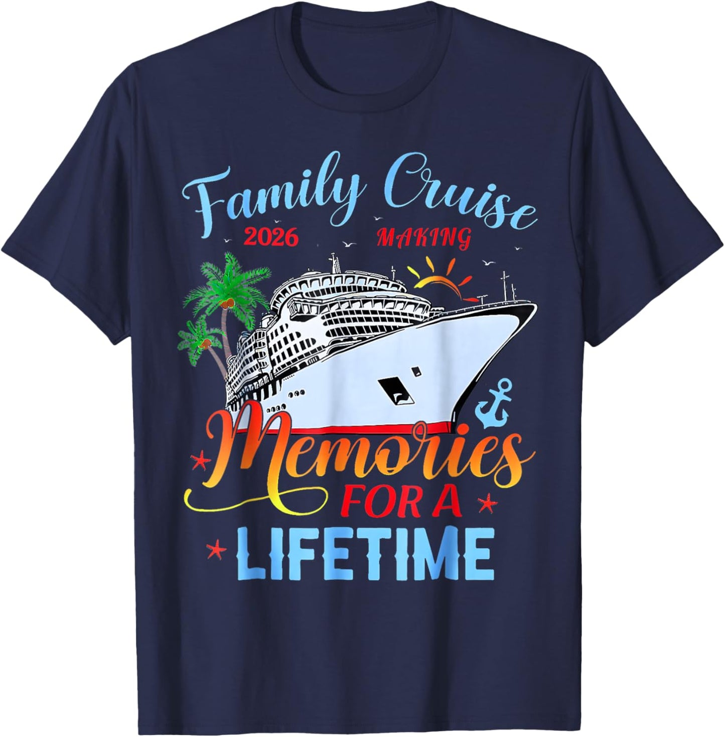 Family Cruise 2026 Family Matching Cruise Vacation Party T-Shirt - T-Shirt | Navy