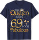 This Queen Makes 69 Look Fabulous, 69 Years Old Birthday T-Shirt - T-Shirt | Navy