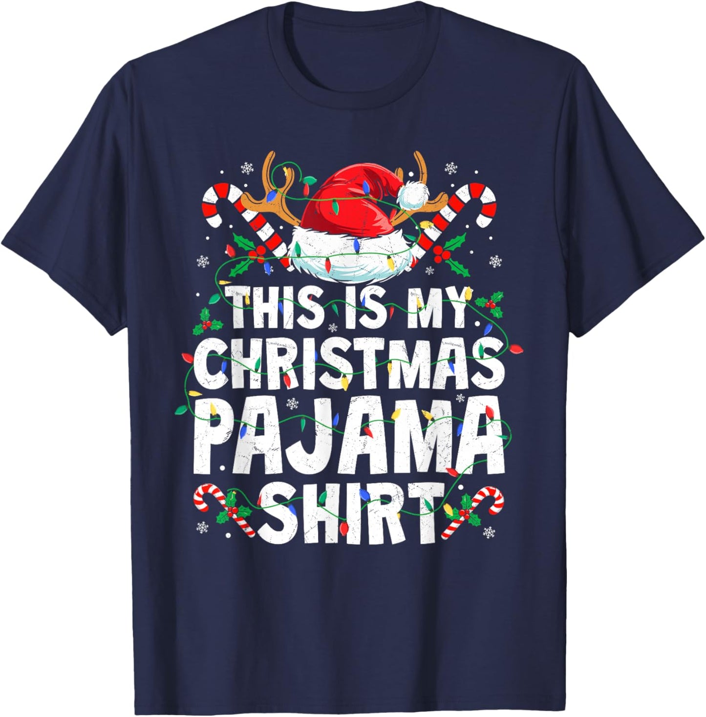 Christmas Women This is My Christmas Pajama Shirt T-Shirt - T-Shirt | Navy