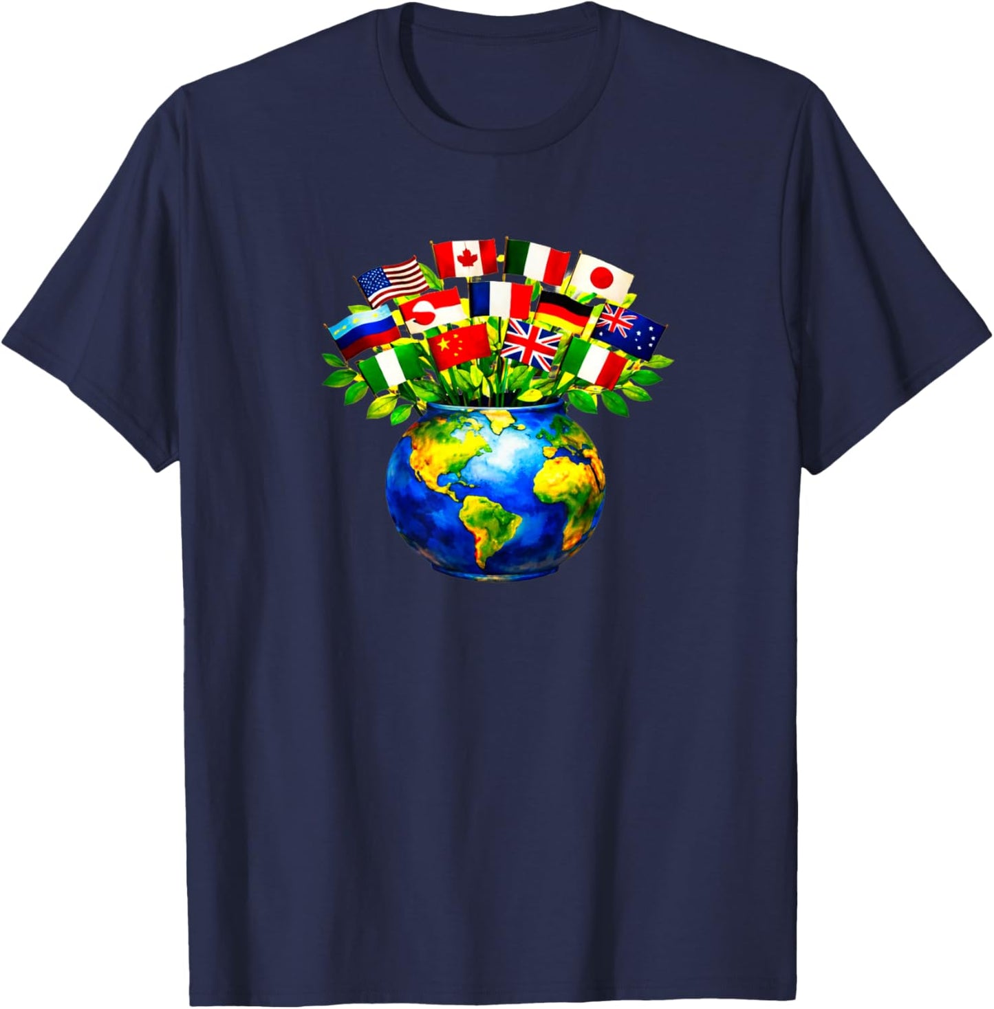 Peace Global Harmony Earth NatureTse International Style T-Shirt - T-Shirt | Navy