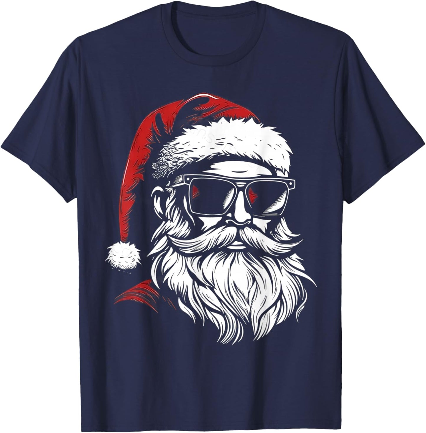 Santa Face Retro Sunglasses Christmas Xmas Men T-Shirt - T-Shirt | Navy