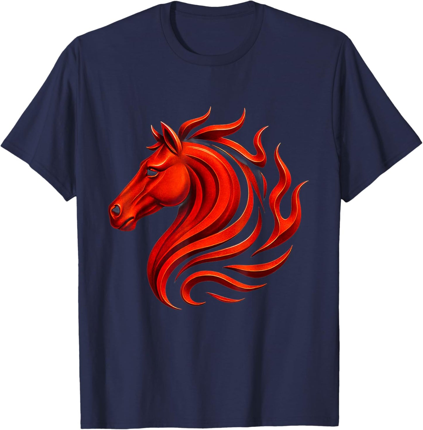 Fire Horse Chinese Zodiac Symbol 2026 Lunar New Year T-Shirt - T-Shirt | Navy