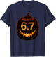 6 7 Meme Halloween Pumpkin 67 Gen Alpha Slang Six Seven Teen T-Shirt - T-Shirt | Navy