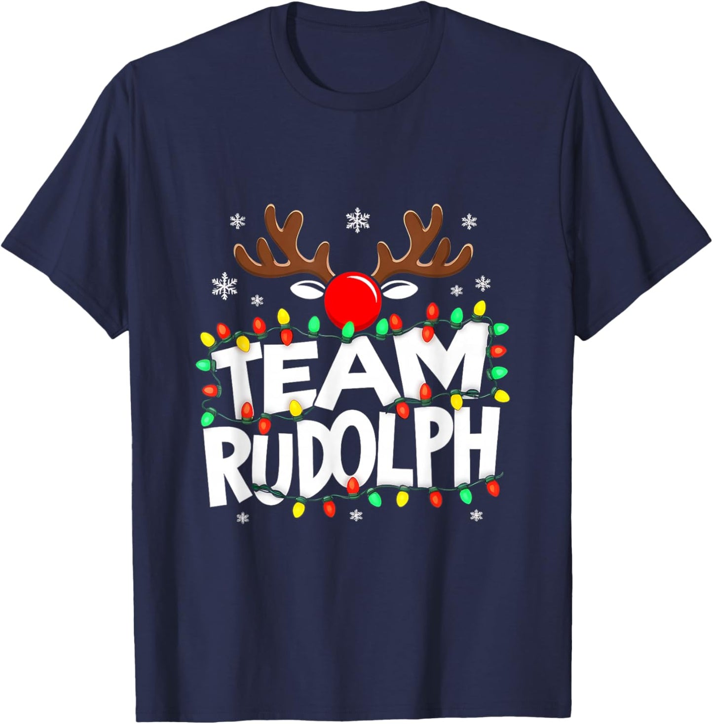 Rudolph Team Red-Nosed Reindeer Holiday Humor Group T-Shirt - T-Shirt | Navy