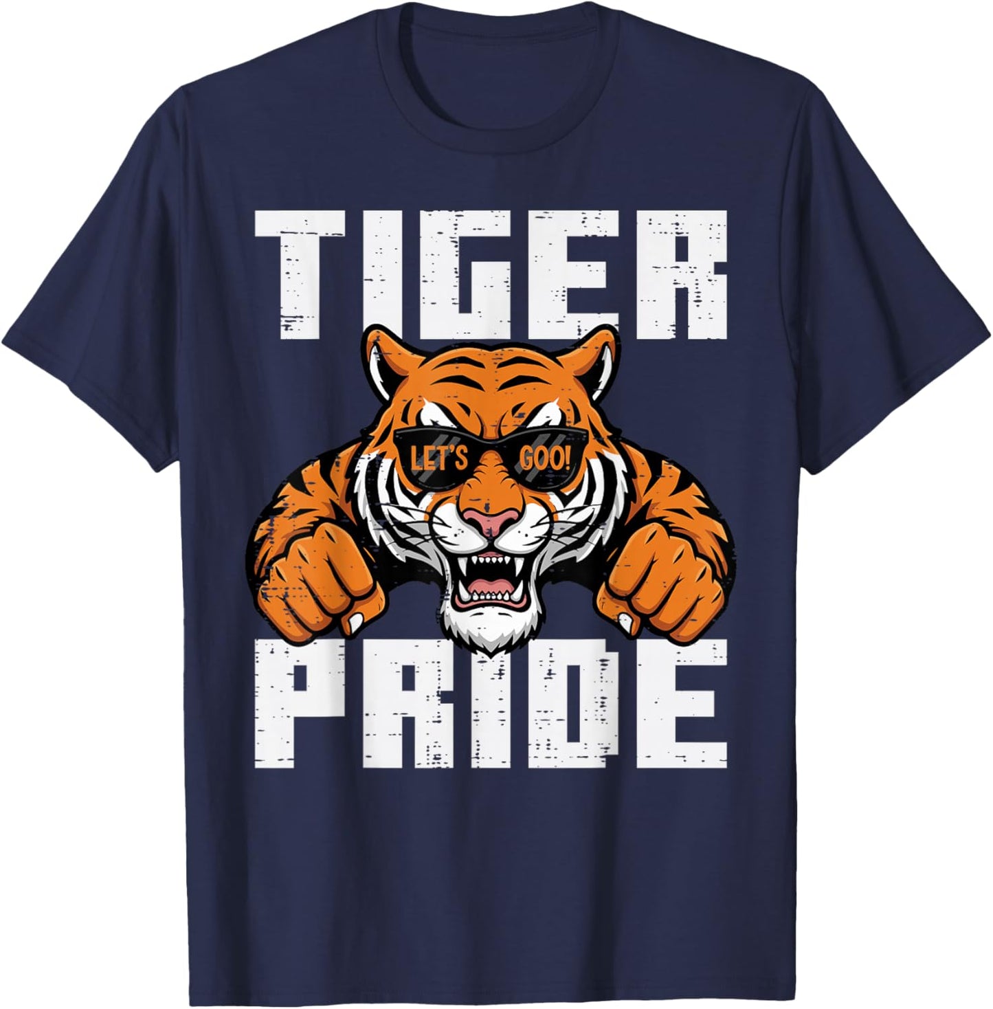 Tiger Women Kids Men Boys Girls Youth Teen T-Shirt - T-Shirt | Navy