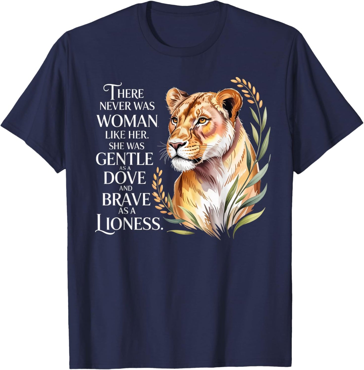 Brave As Lioness Lion Animal Lioness Women Lioness T-Shirt - T-Shirt | Navy