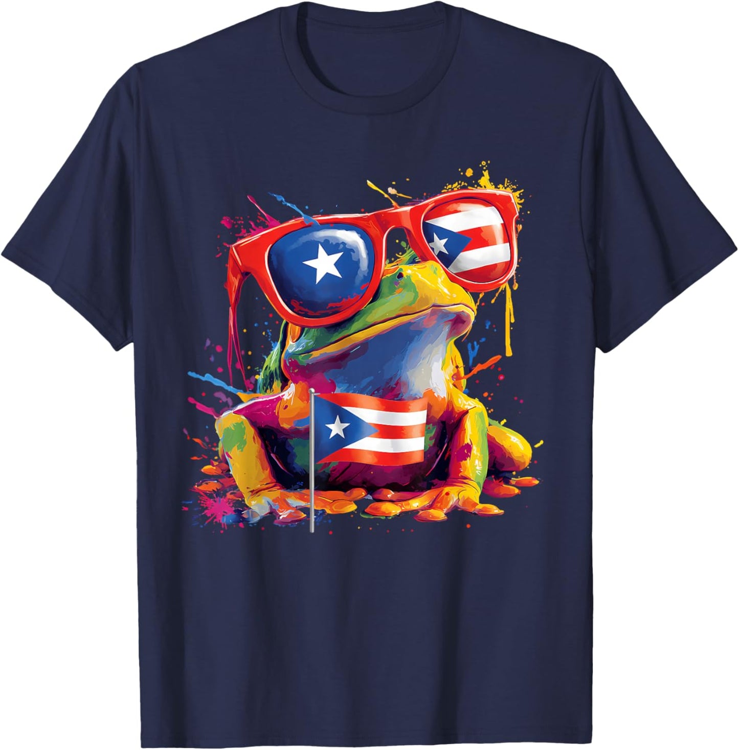 Coqui Frog Puerto Rico Flag Puerto Rican Taino Boricua T-Shirt - T-Shirt | Navy