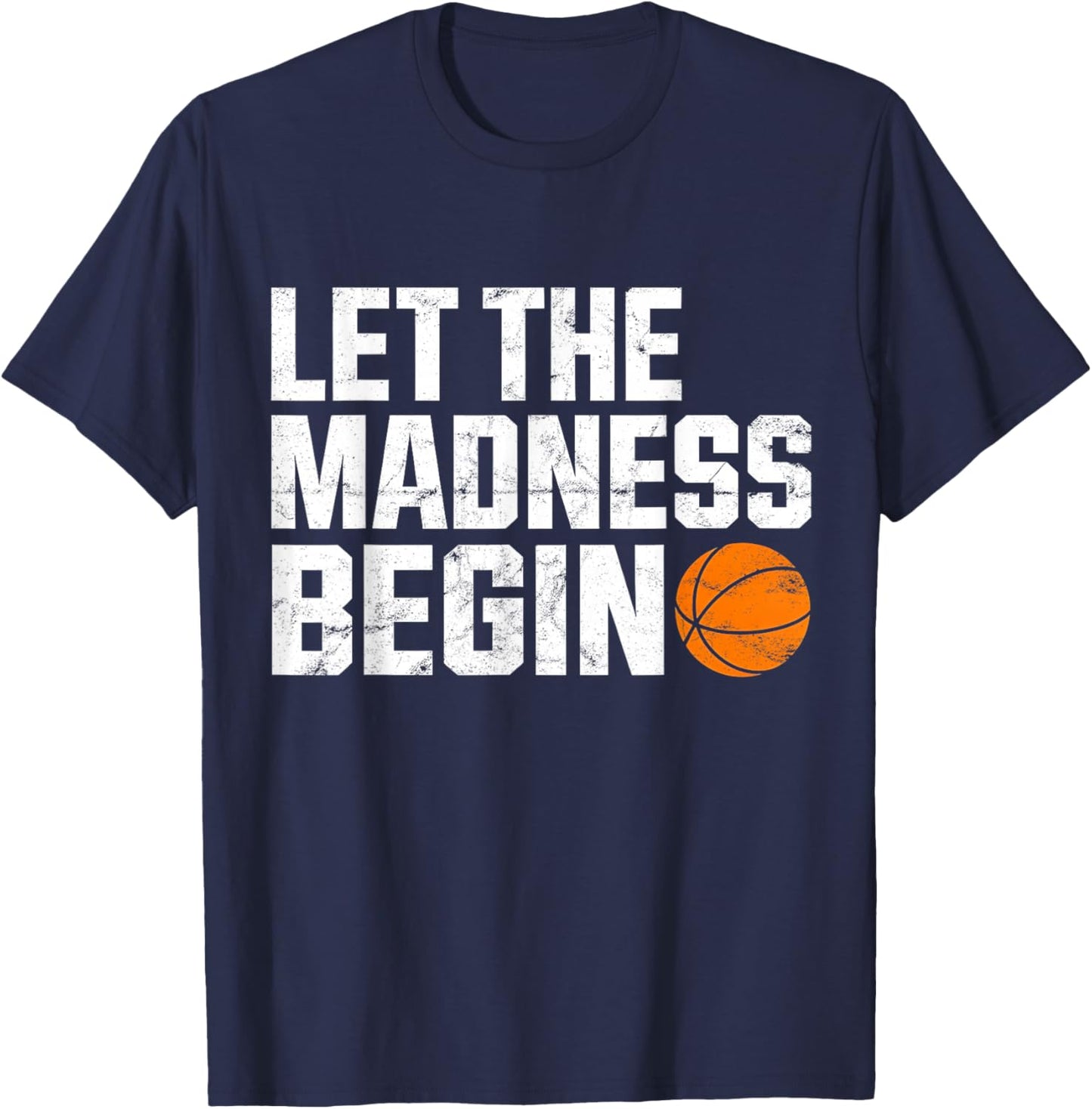 Vintage Mad March Hoop Basketball Lovers Squad Tournament T-Shirt - T-Shirt | Navy