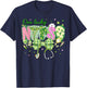 One Lucky Nurse St.Patrick's Day Coquette Bow Shamrock Women T-Shirt - T-Shirt | Navy