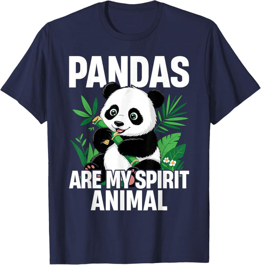 Pandas are My Spirit Animal Clothes Outfit Panda Bear T-Shirt - T-Shirt | Navy