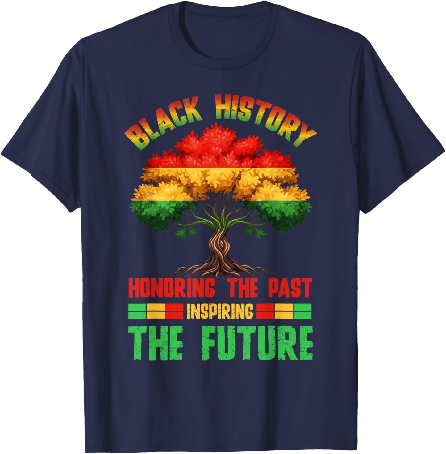 Honoring Past Inspiring Future Men Women Black History Month T-Shirt - T-Shirt | Navy