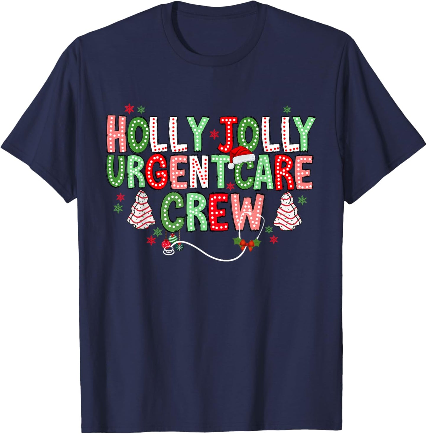 Urgent Care Nurse Crew Christmas Minor Injury Unit RN ICU T-Shirt - T-Shirt | Navy