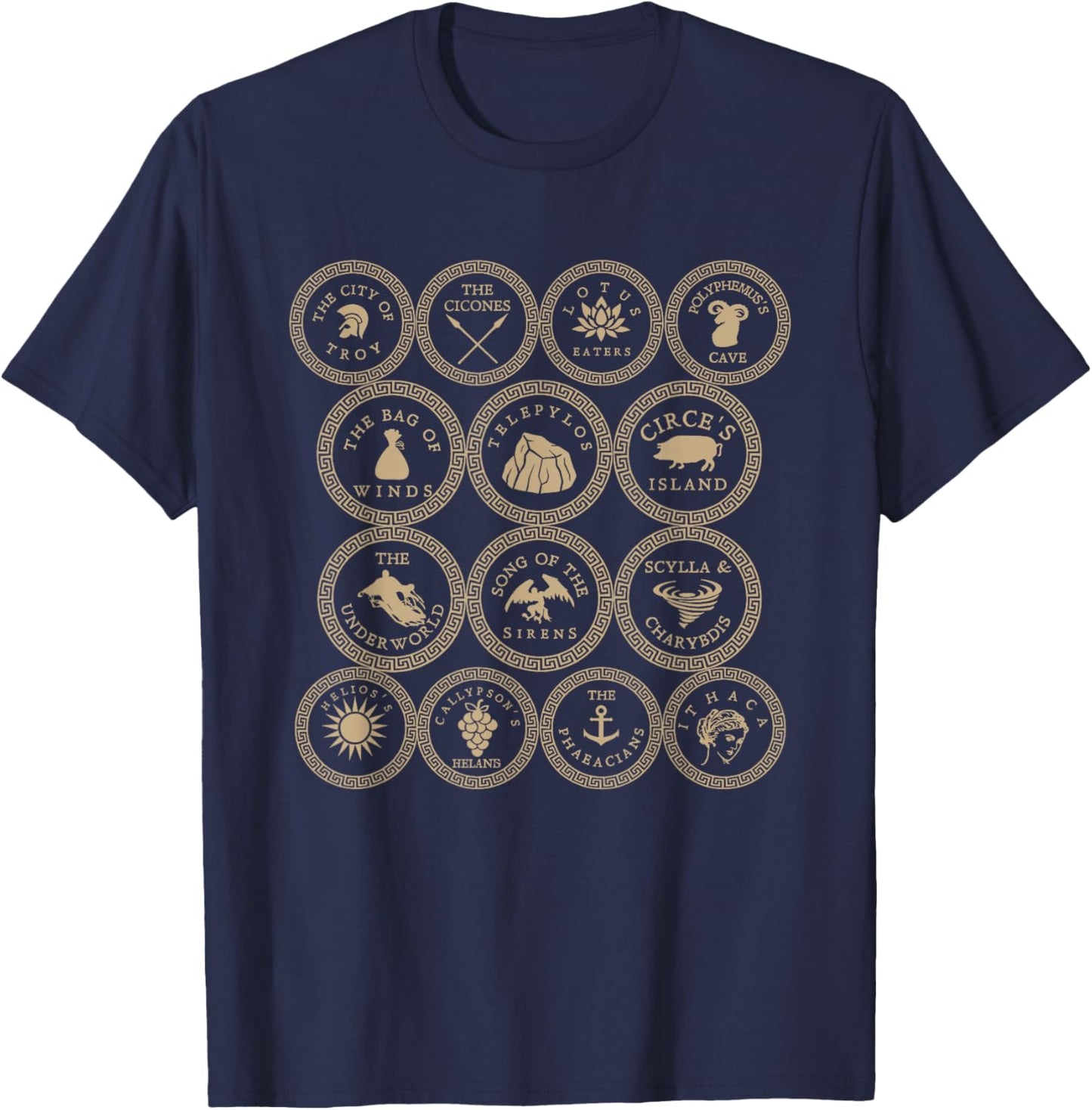 Odysseus World Tour - Ancient Greek Epic Mythology T-Shirt - T-Shirt | Navy