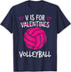 V is for Volleyball Valentine Funny Couple Valentines Day T-Shirt - T-Shirt | Navy