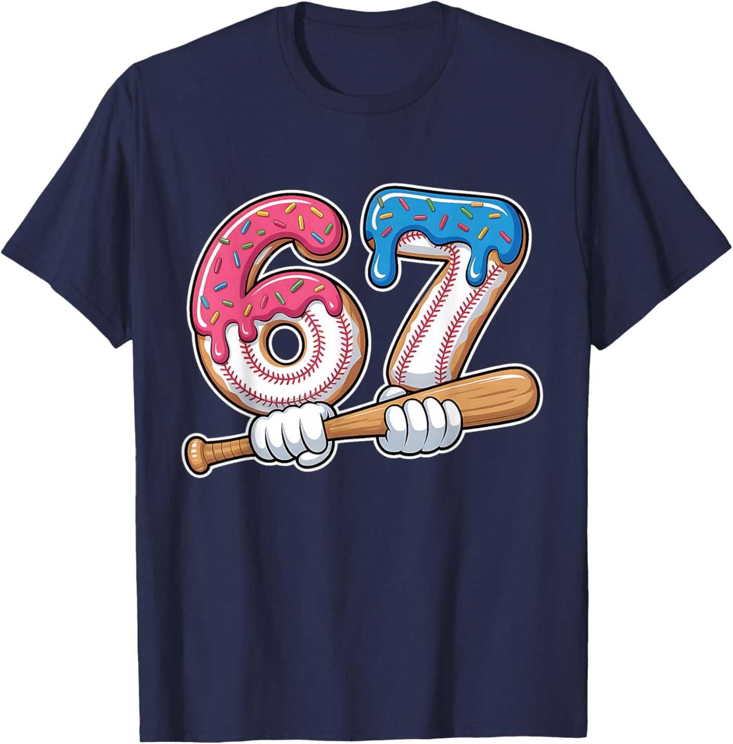 Baseball 67 Kids Ice Cream Drip Six Seven Youth Boys T-Shirt - T-Shirt | Navy