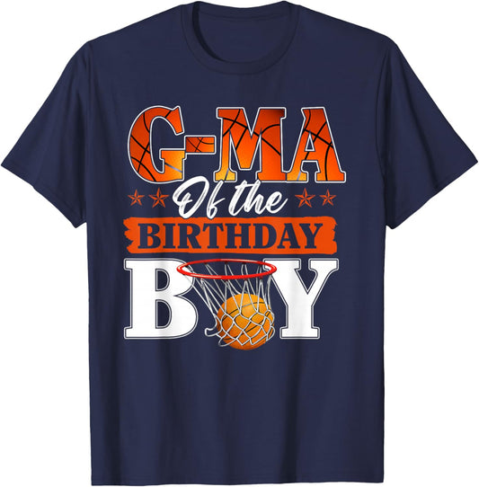 Basketball G MA of The Birthday Boy Family Matching T-Shirt - T-Shirt | Navy