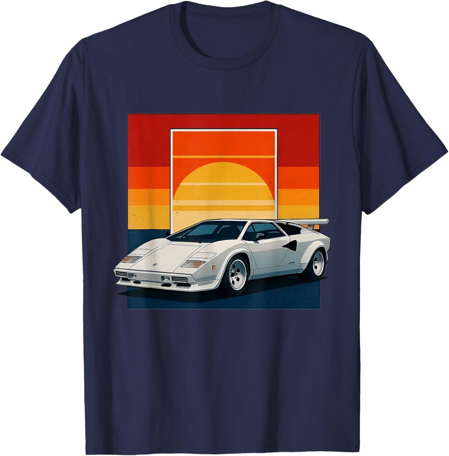 Sports Car Countach Italian Fast Classic Supercar T-Shirt - T-Shirt | Navy