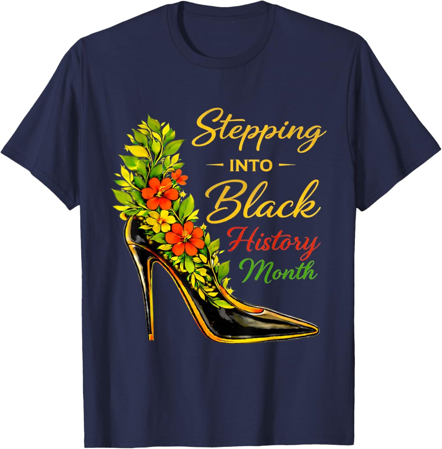 Stepping Into Black History Month High Heels Girls T-Shirt - T-Shirt | Navy
