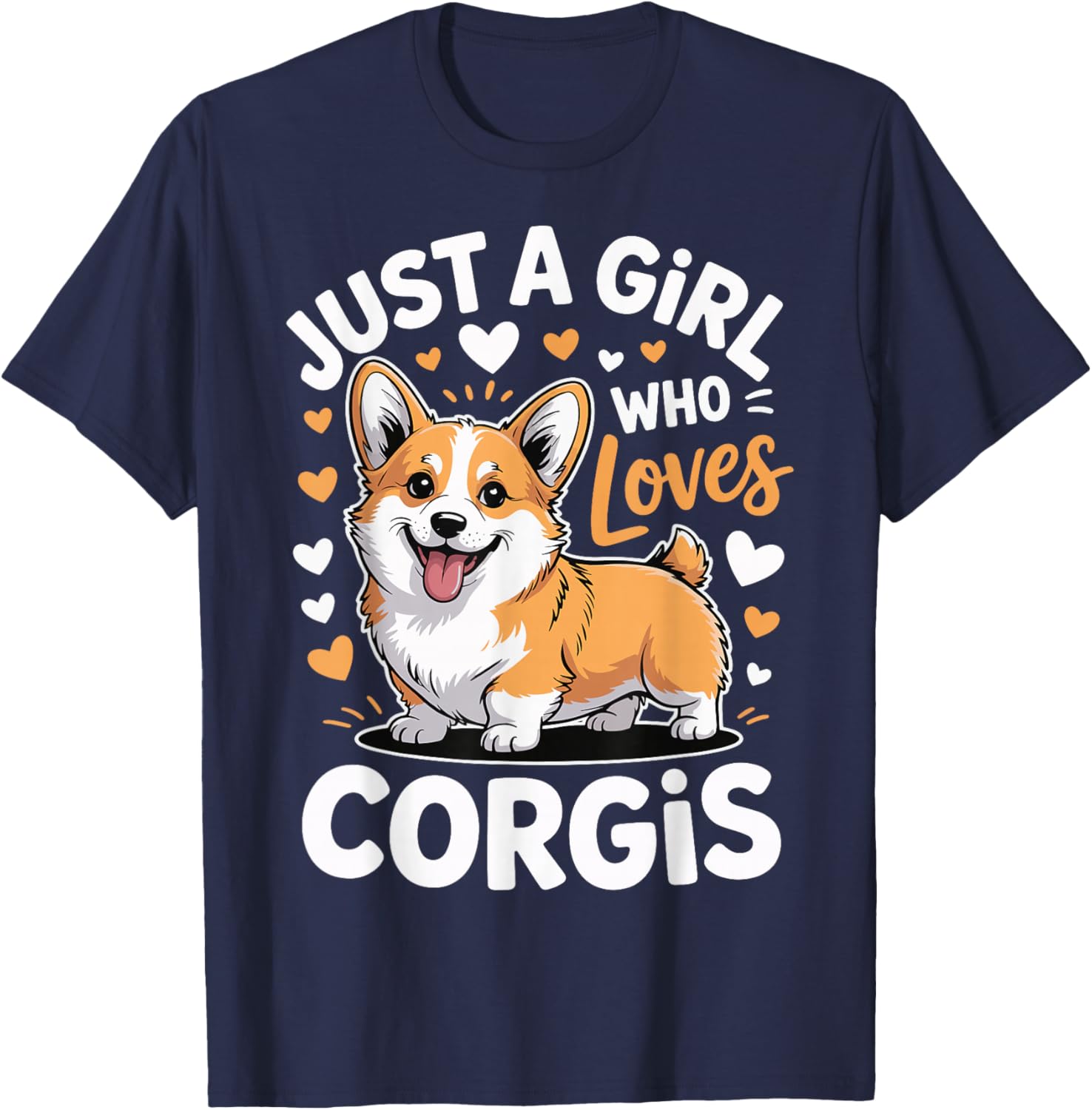 Just a Girl who Loves Corgis T-Shirt - T-Shirt | Navy