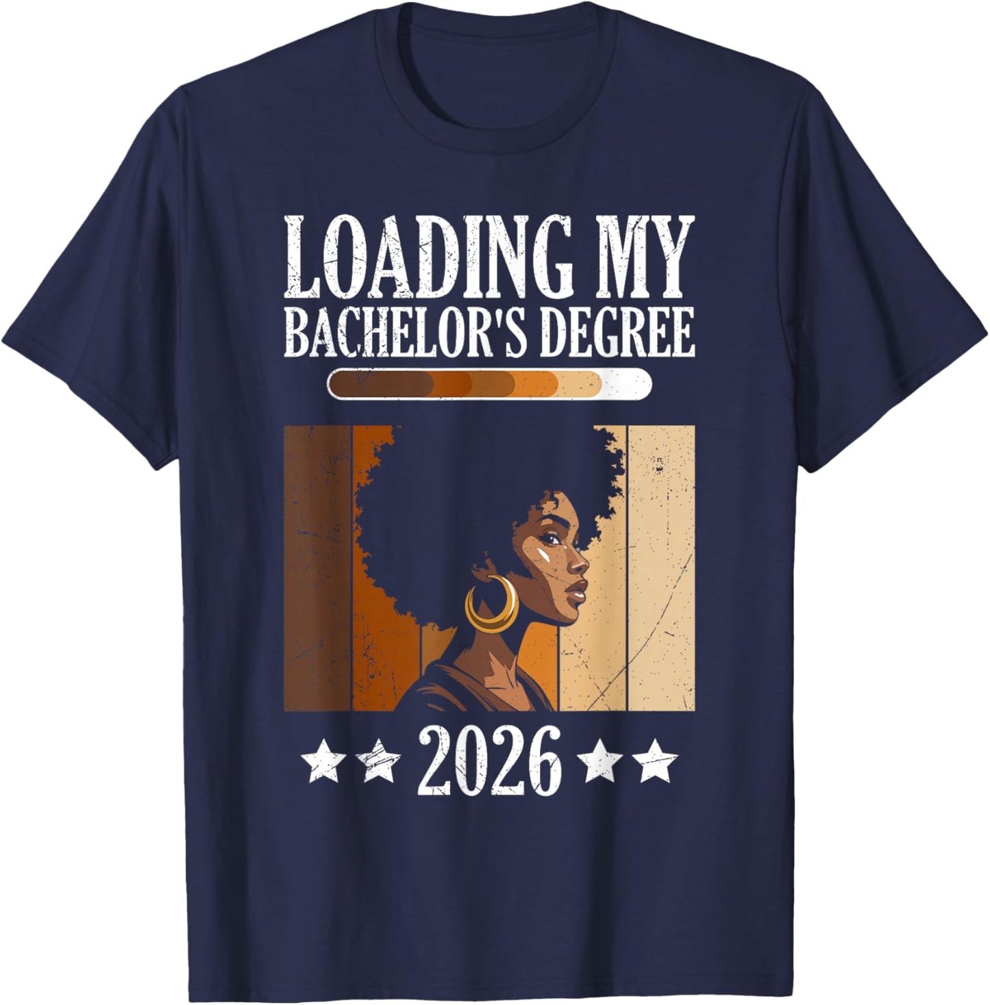 Bachelor's Loading My Bachelor's Degree Funny Bachelor's T-Shirt - T-Shirt | Navy