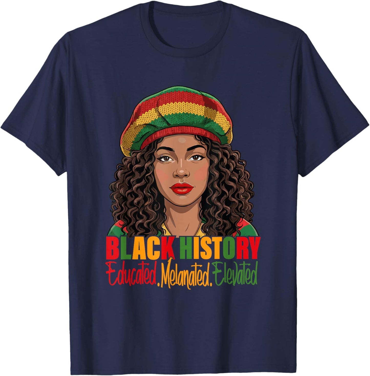 Black History Month African American T-Shirt - T-Shirt | Navy