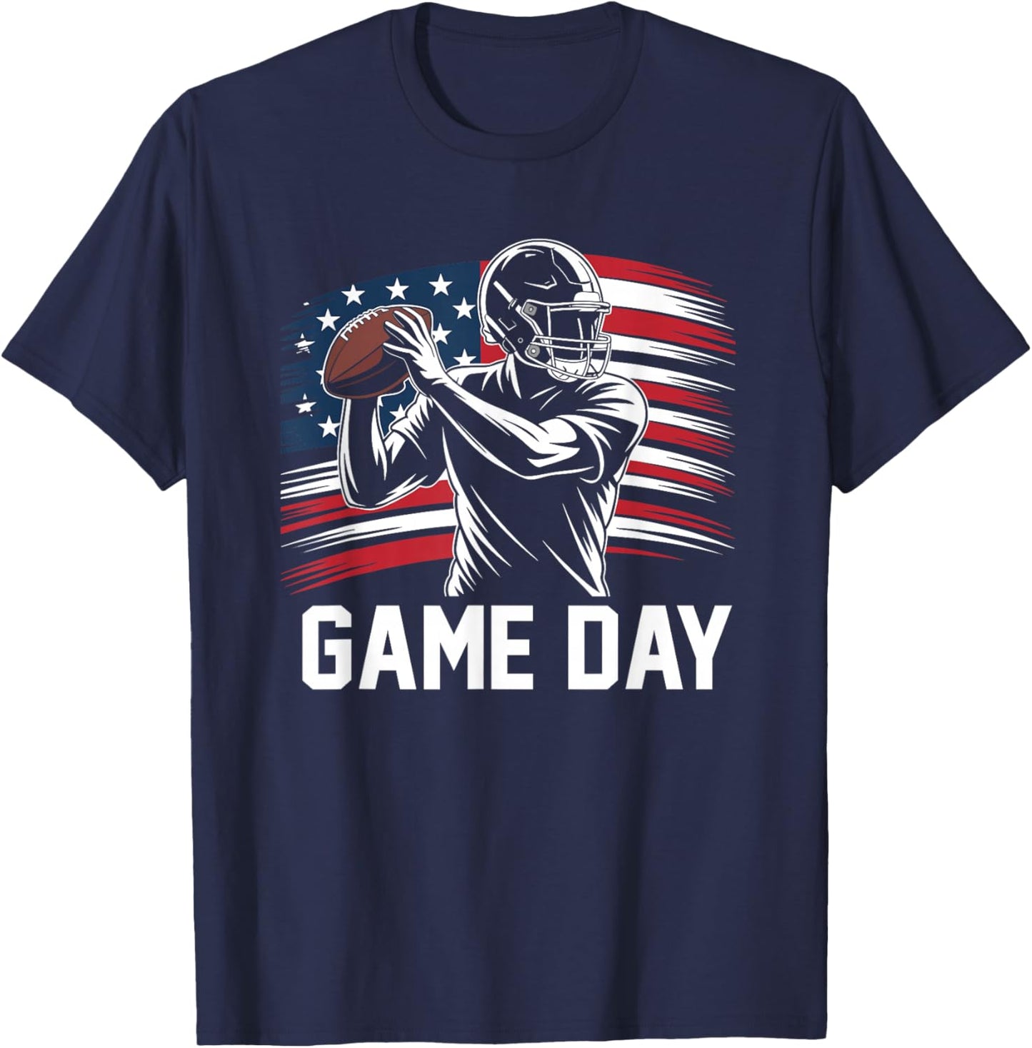 Game Day American Football Player Team Coach Men Women Boys T-Shirt - T-Shirt | Navy