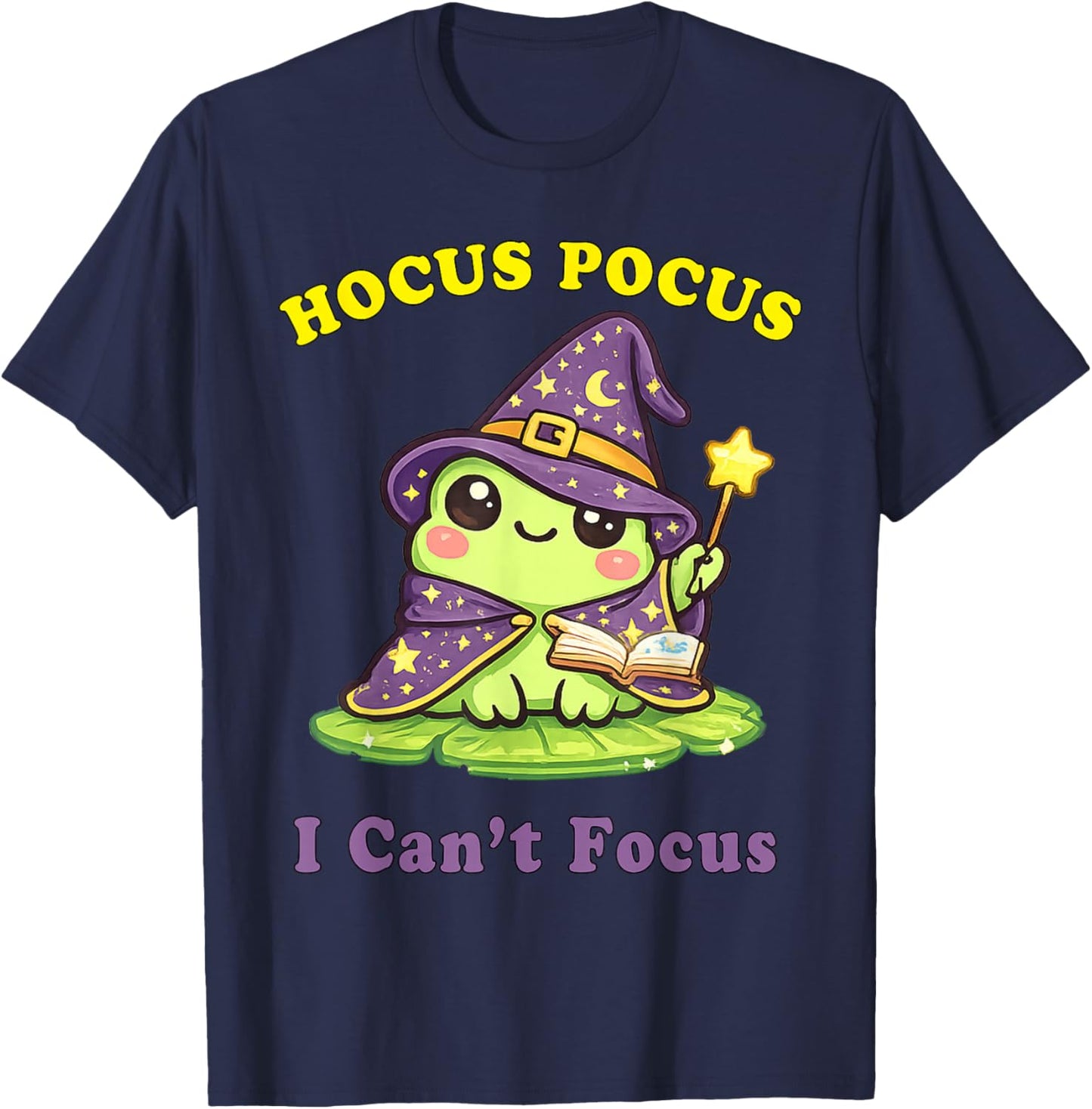 Humor ADHD Hyperactivity Disorder Hocus Pocus I Can’t Focus T-Shirt - T-Shirt | Navy