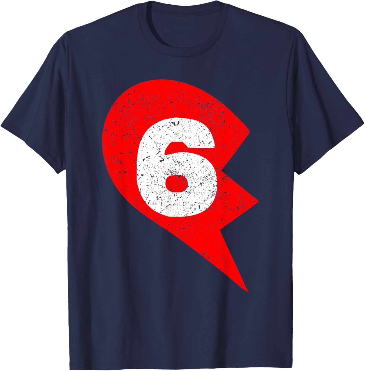 Number 6 Funny Matching Couple Friends Valentines Heart 67 T-Shirt - T-Shirt | Navy