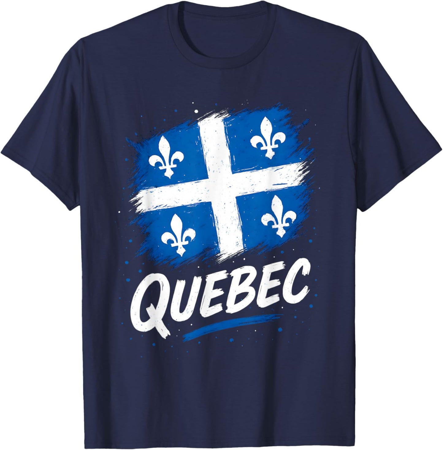 Quebec Flag Canadian Quebecois Quebecer Pride T-Shirt - T-Shirt | Navy