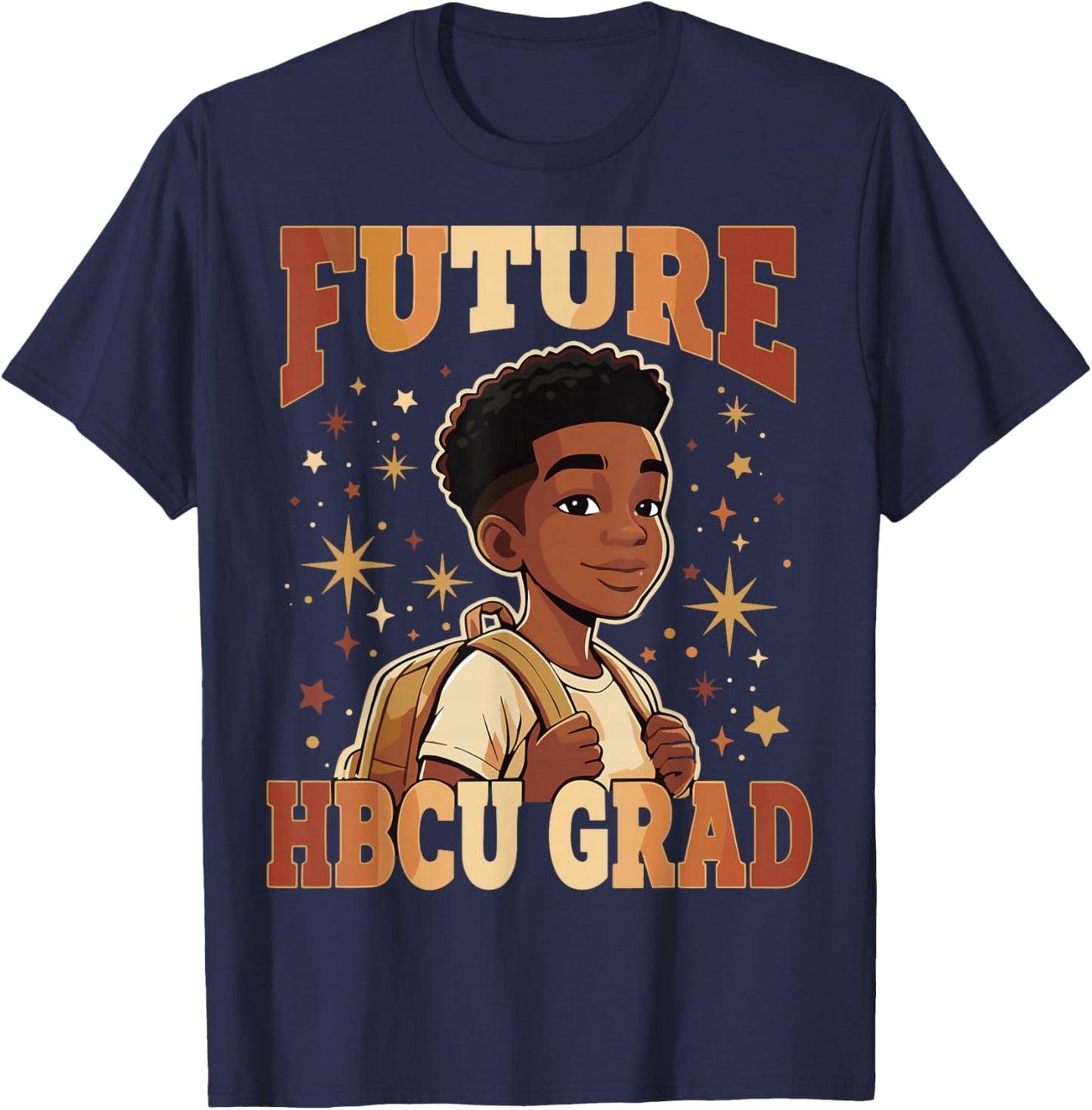 Future HBCU Grad Kids Afro Black Boy Graduation T-Shirt - T-Shirt | Navy