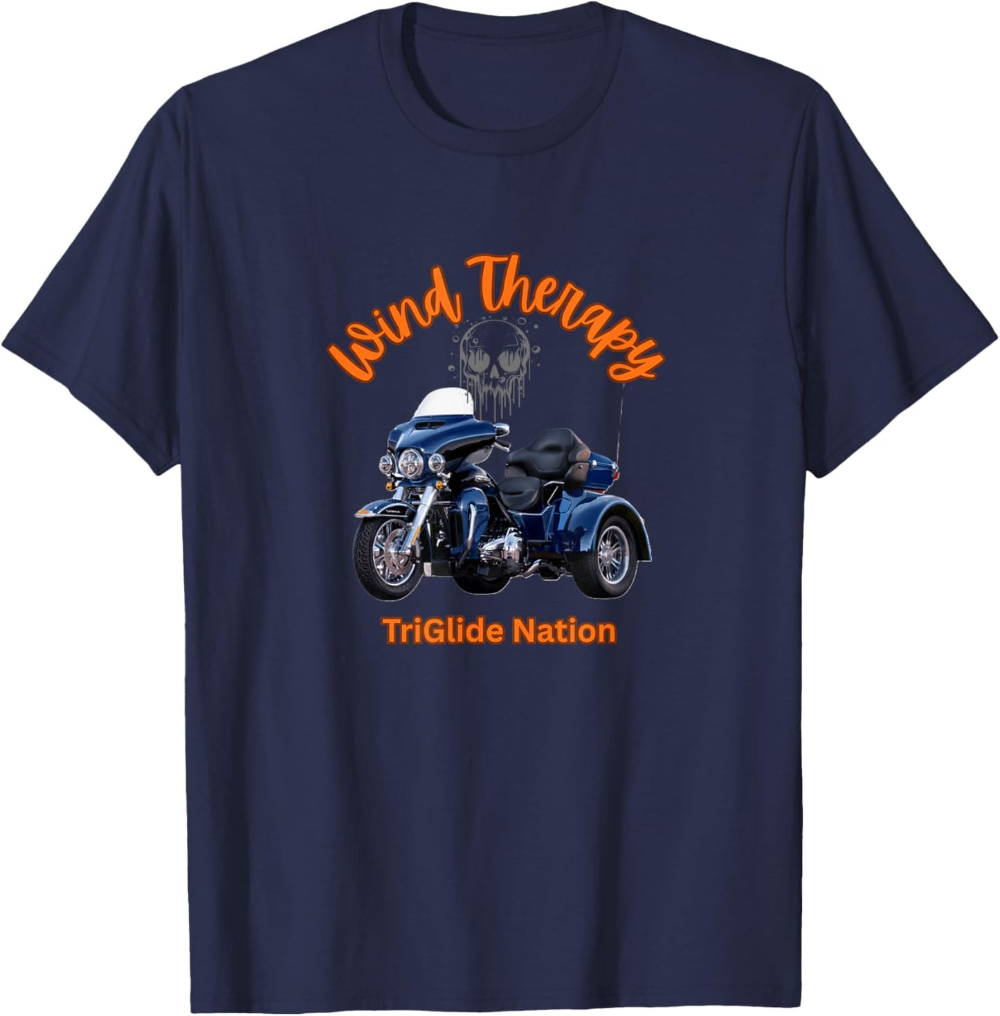 Motorcycle Clothing and Gifts. Ride The Wind. T-Shirt - T-Shirt | Navy
