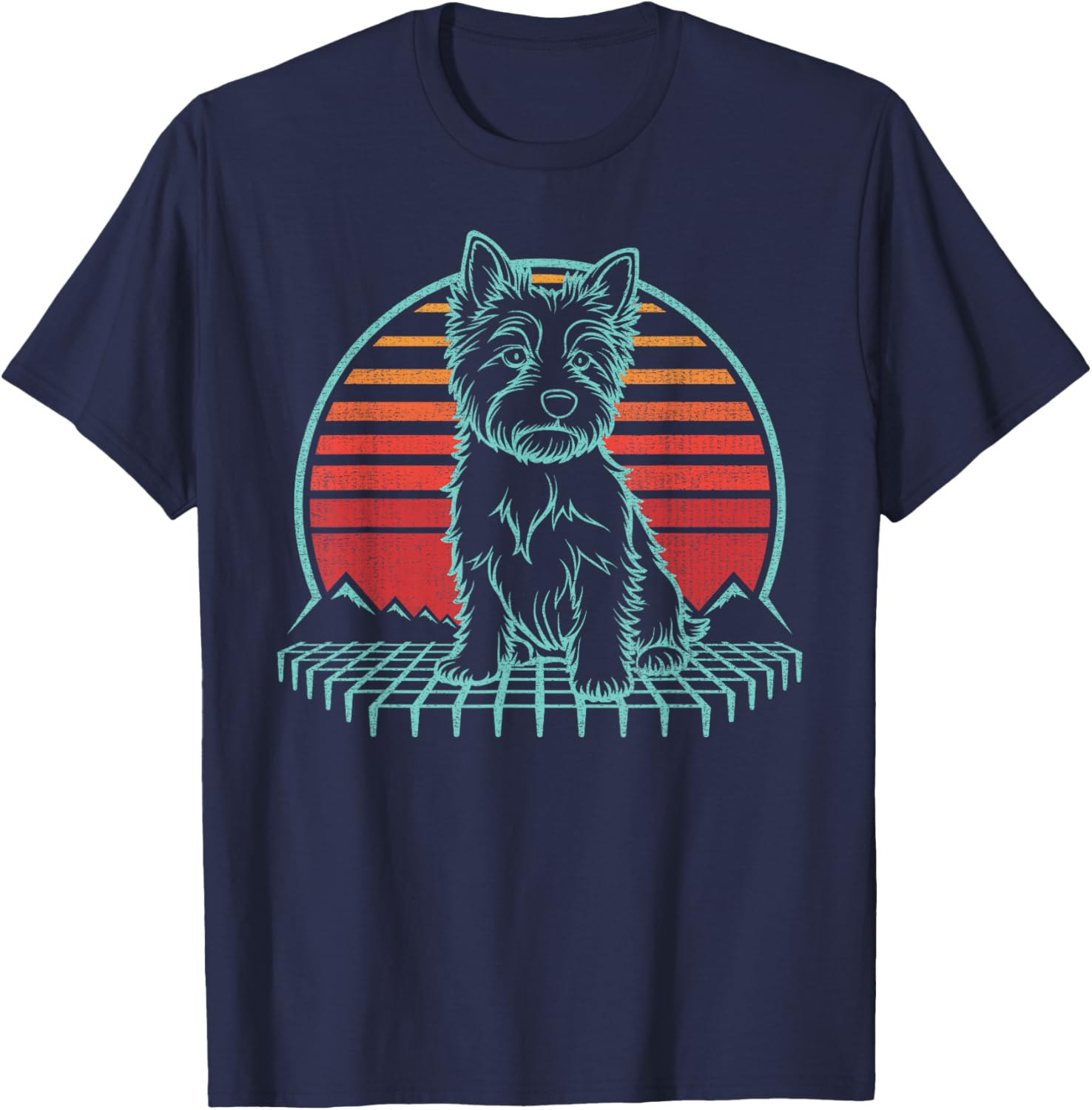 West Highland White Terrier Westie Retro Vintage 80s T-Shirt - T-Shirt | Navy