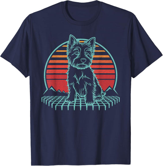 West Highland White Terrier Westie Retro Vintage 80s T-Shirt - T-Shirt | Navy