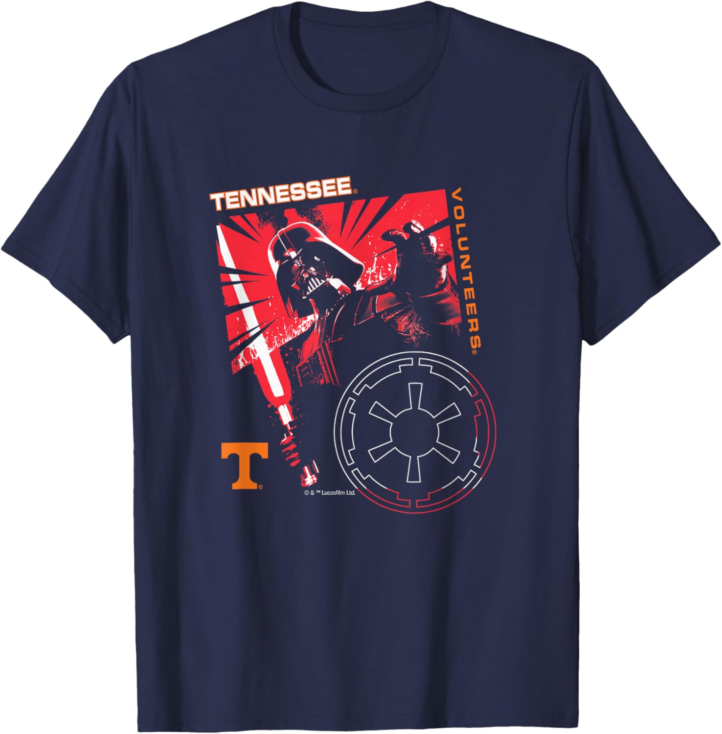 Tennessee Volunteers Star Wars Sith Lord Black T-Shirt - T-Shirt | Navy