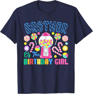 Brother of The Birthday Girl Candyland Matching Family T-Shirt - T-Shirt | Navy
