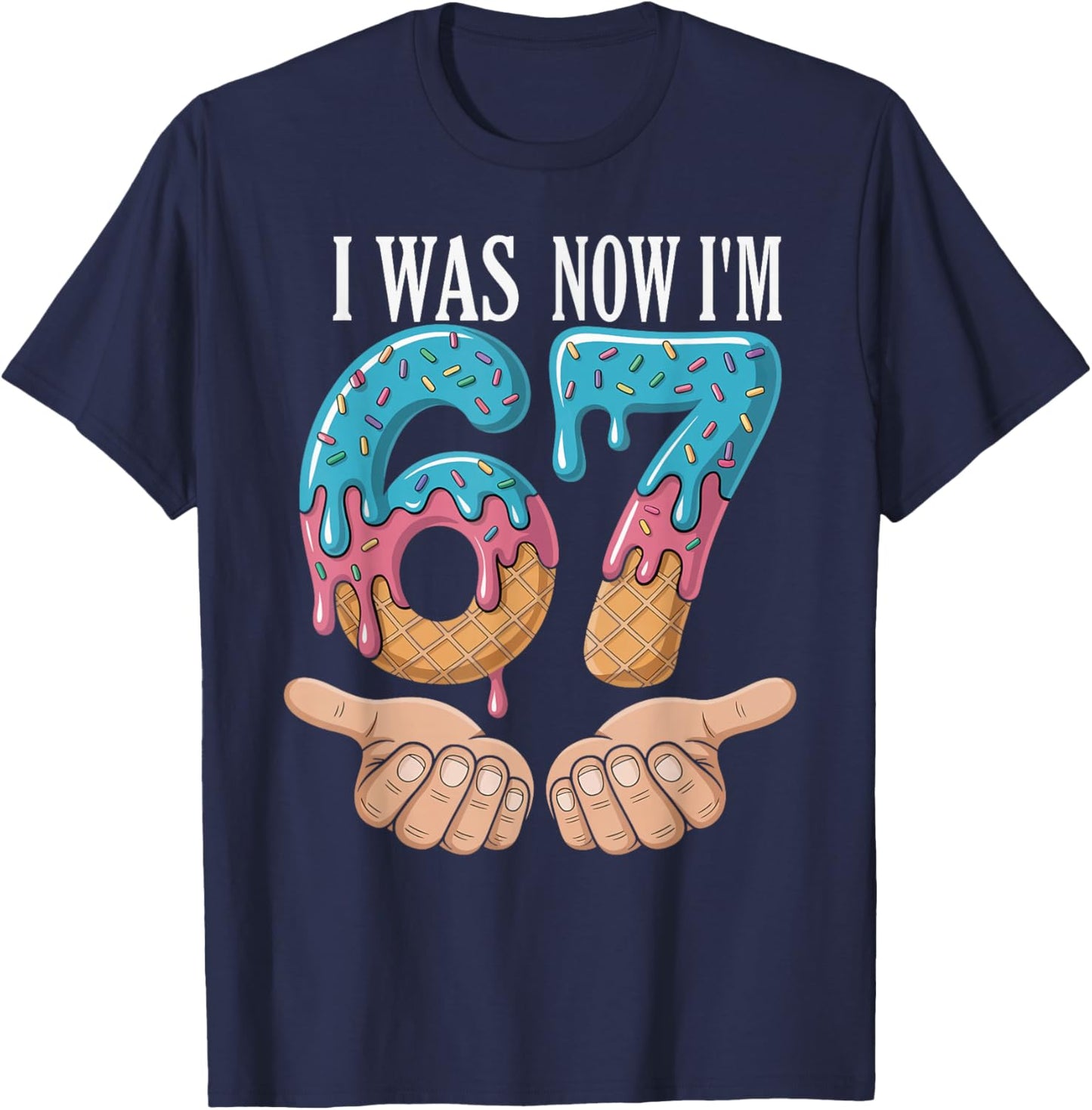 I was 6 Now I’m 7 Funny Birthday Girl Kids Seven Years Old T-Shirt - T-Shirt | Navy