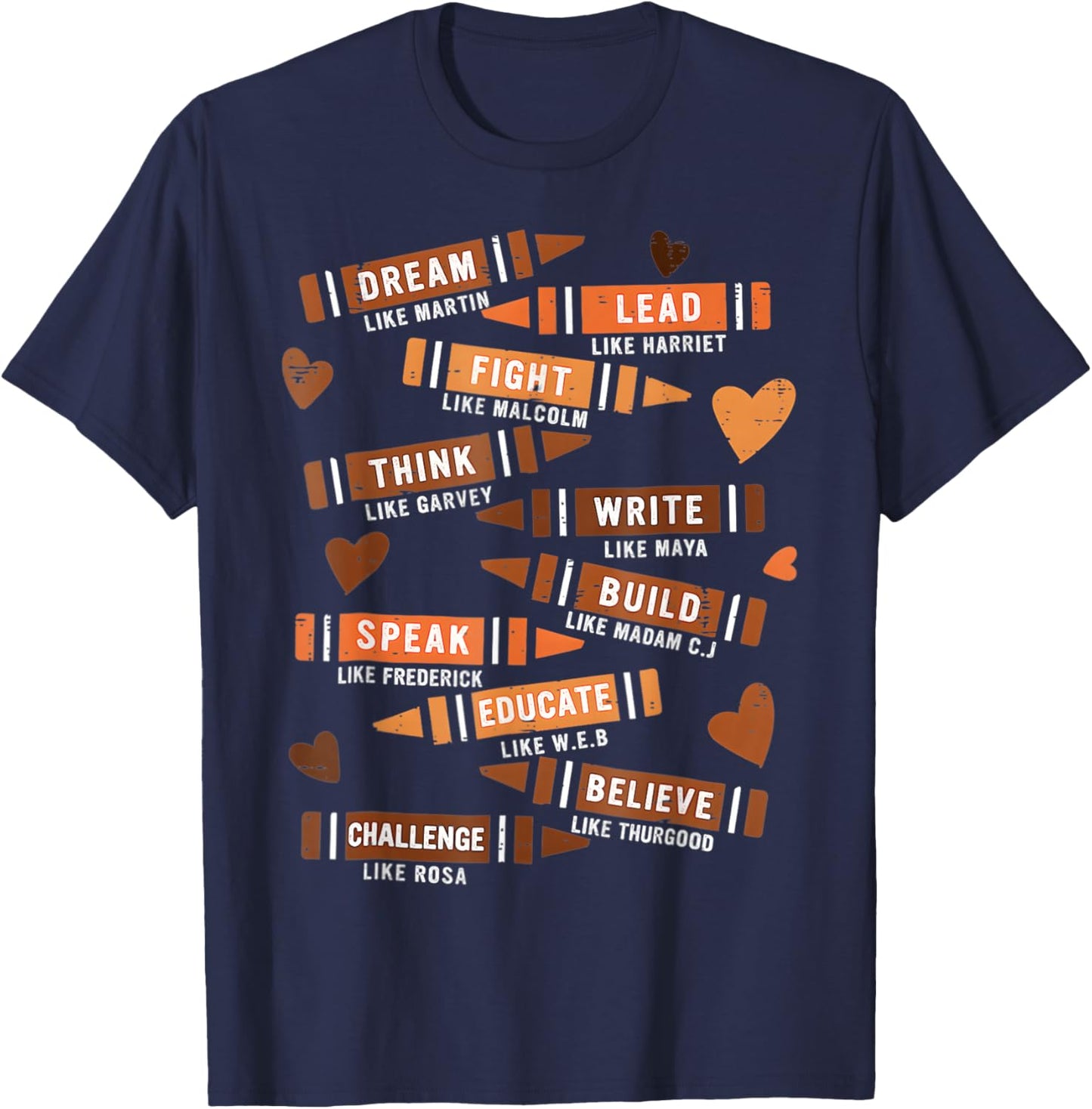 Black History Month Martin African Women Men Kids T-Shirt - T-Shirt | Navy