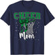 Green Cheer Mom Bow Sport Basketball Game Cheerleading Mama T-Shirt - T-Shirt | Navy