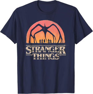 Stranger Things Season 5 Towering Mind Flayer Distressed T-Shirt - T-Shirt | Navy