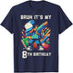 Bruh Its My 8th Birthday Pixel Dab 8 Bday Gamer Boys Kids T-Shirt - T-Shirt | Navy