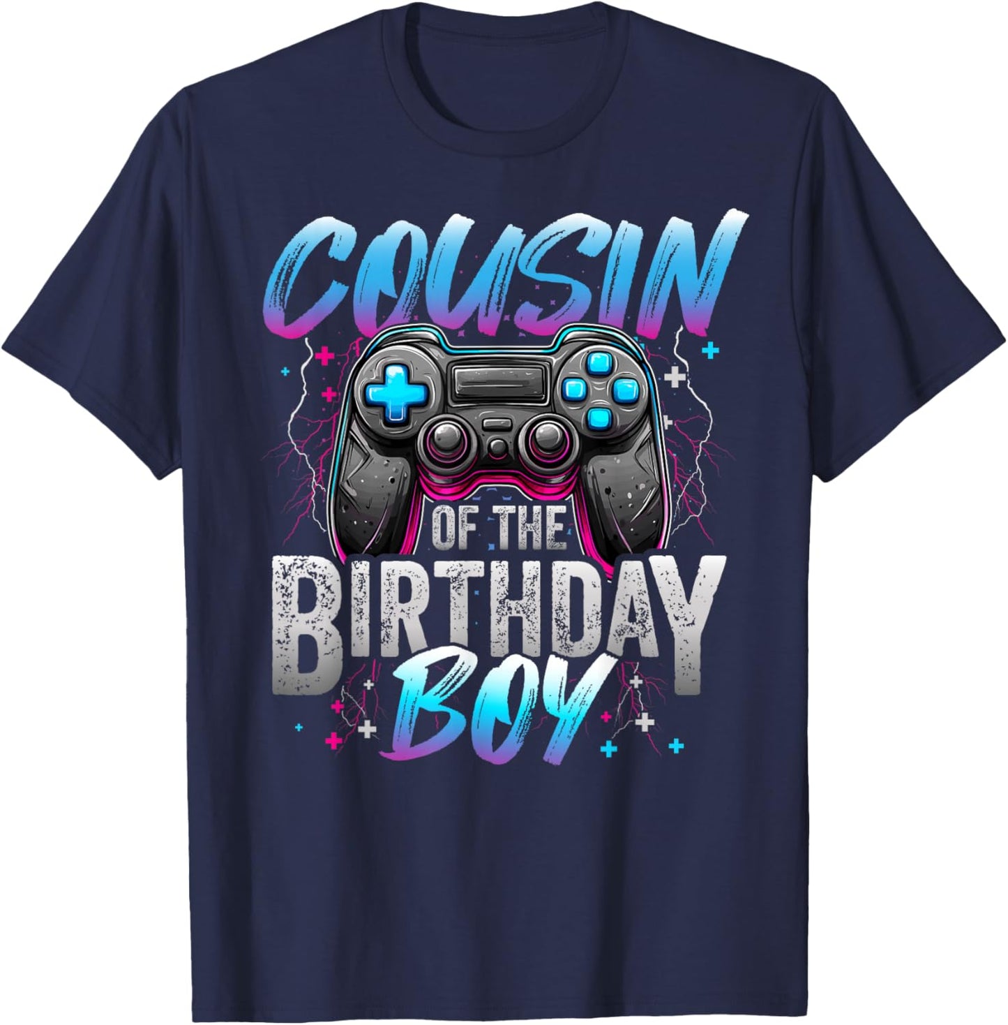 Cousin of The Birthday Boy Video Gamer Matching Birthday T-Shirt - T-Shirt | Navy