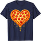 Heart Shaped Pizza Drip Valentines Day Food Pizza Lover T-Shirt - T-Shirt | Navy