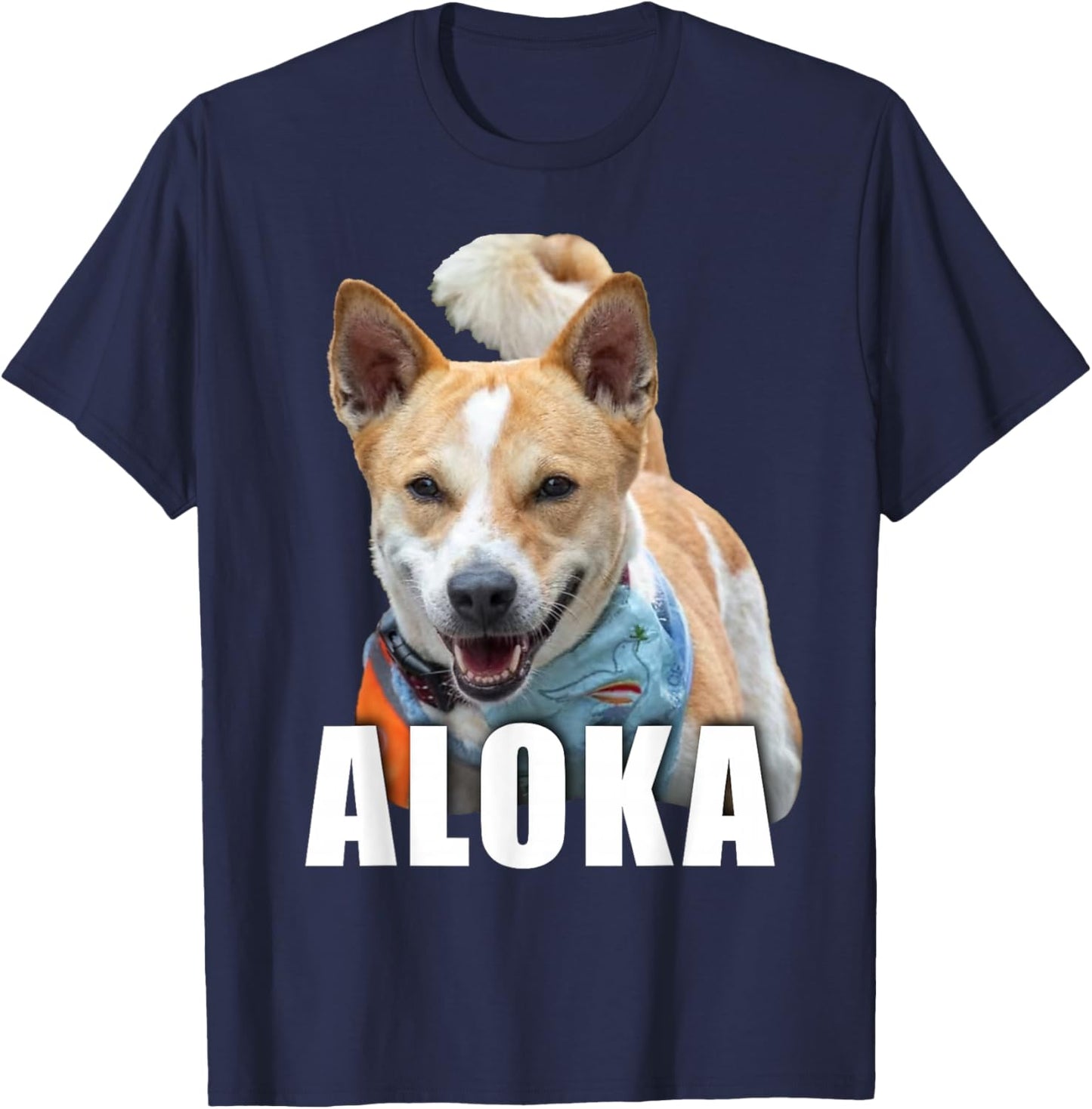 Aloka – The Walk for Peace Monk Dog Spreading Hope T-Shirt - T-Shirt | Navy