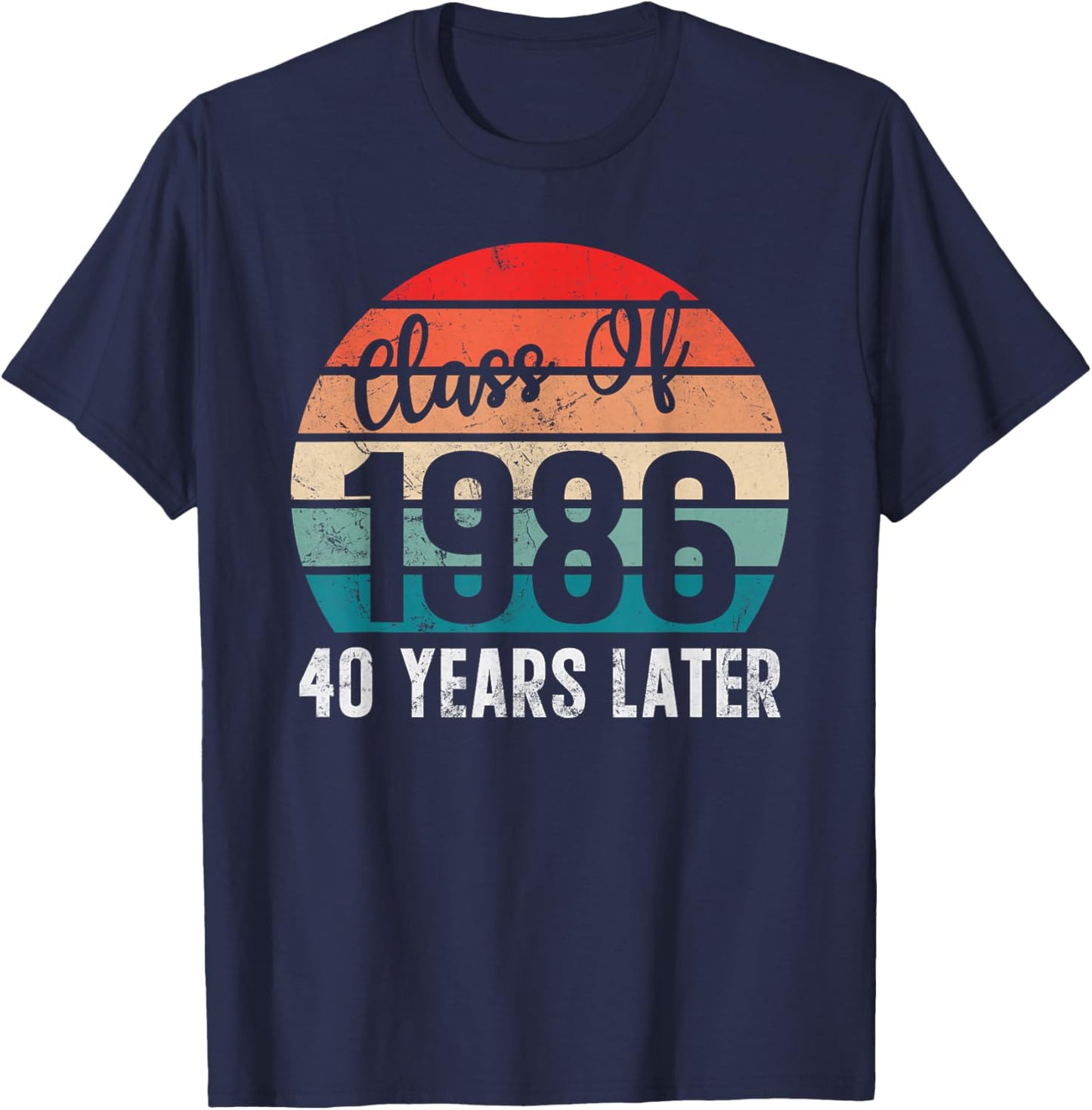 Vintage Class of 1986 86 Reunion High School Alumni Matching T-Shirt - T-Shirt | Navy