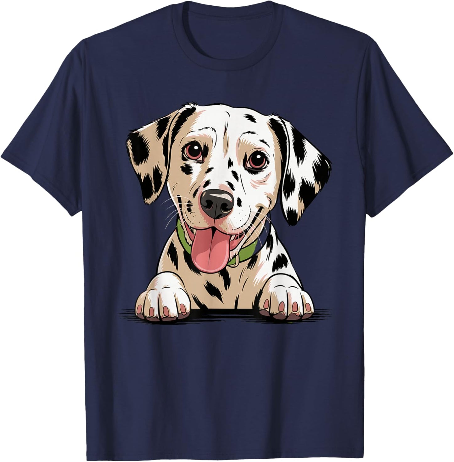 Cute Puppy Breed Artistic Spotted Fire Coach Dalmatian T-Shirt - T-Shirt | Navy